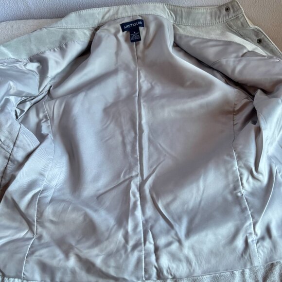 Dove Gray Grey Suede Leather Snap Close Jacket - Picture 9 of 10